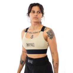 Biustonosz dla kobiet Metal Boxe Desert Storm. Brązowe biustonosze sportowe METAL BOXE, bez wzorów. Za 155.00 zł.