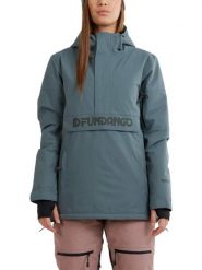 Kurtka Logo Fundango Birch dla kobiet. Zielone kurtki narciarskie FUNDANGO, na zimę, m, bez wzorów, z materiału, bez kaptura, narciarskie. Za 499.00 zł.