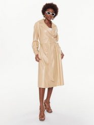 TWINSET Trencz 231TP2093 Écru Regular Fit. Płaszcze Twinset, bez wzorów, ze skóry, bez kaptura. Za 1,159.00 zł.