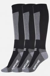 Skarpety Zimowe Narciarskie Surfanic Wełna Merino Endurance – Zestaw 3 pary. Czarne skarpetki Surfanic, bez wzorów, z poliesteru. Za 169.99 zł.