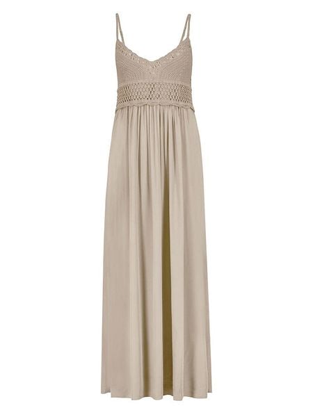 Sublevel Sukienka w kolorze beżowym rozmiar: S/M. Brązowe sukienki Sublevel, na co dzień, m, bez wzorów, z koronki, bez kołnierzyka, bez ramiączek, maxi, proste. Za 108.99 zł.