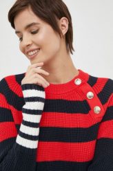 Tommy Hilfiger sweter bawełniany kolor granatowy. Niebieskie swetry Tommy Hilfiger, l, bez wzorów, z bawełny, bez ramiączek. Za 799.99 zł.