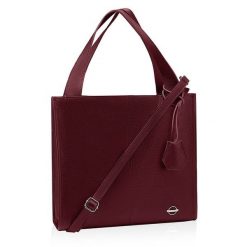 Shopperka skórzana BETLEWSKI TWB-DOL-50 BORDO. Czerwone torebki klasyczne bez wzorów, ze skóry, bez dodatków. Za 379.99 zł.