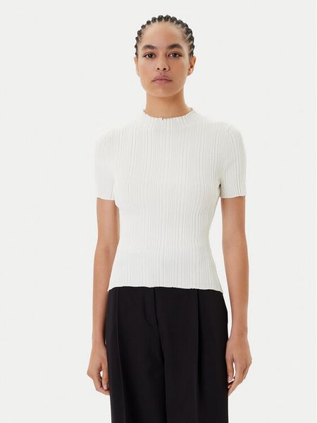 HUGO Sweter Sarphapilk 50542598 Beżowy Slim Fit. Brązowe swetry Hugo, l, bez wzorów, z wiskozy, bez ramiączek. Za 479.99 zł.