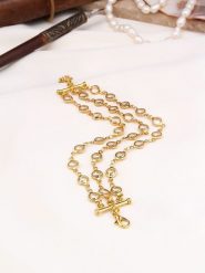 Pierres de Jade Pozłacana bransoletka z kryształami rozmiar: onesize. Brązowe bransoletki Pierres de Jade, z kryształem, pozłacane. Za 74.81 zł.