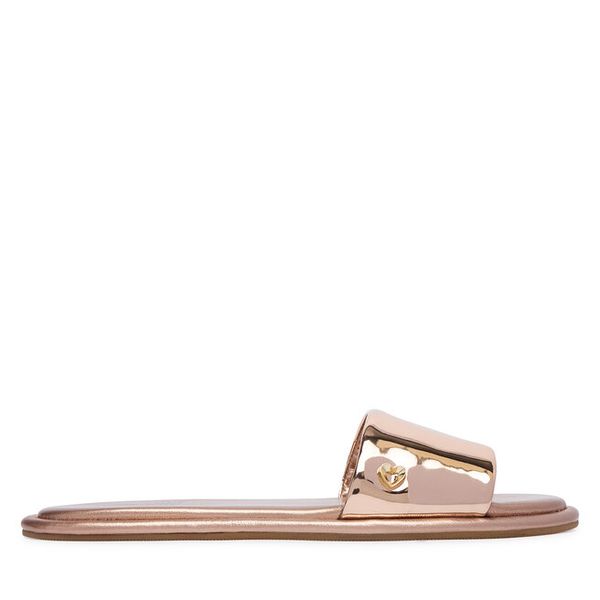 Klapki LOVE MOSCHINO. Czerwone klapki Love Moschino, bez wzorów, bez obcasa, bez zapięcia. Za 809.99 zł.