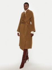 IVY OAK Płaszcz wełniany Carrie Rose IO111048 Brązowy Loose Fit. Brązowe płaszcze IVY & OAK, na zimę, bez wzorów, z wełny, bez kaptura. Za 2,249.00 zł.