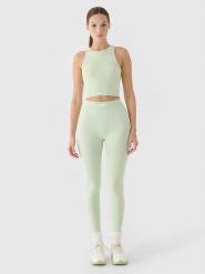 4F Legginsy trekkingowe w kolorze zielonym rozmiar: M/L. Zielone legginsy 4f, l, bez wzorów, z materiału, z podwyższonym stanem, outdoorowe. Za 82.64 zł.