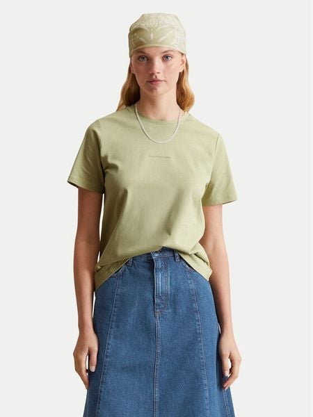 Marc O'Polo Denim T-Shirt 500 0006 452 Zielony Regular Fit. Zielone t-shirty Marc O'Polo DENIM, s, bez wzorów, z bawełny, bez kołnierzyka, bez ramiączek. Za 89.99 zł.