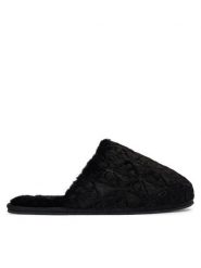 Calvin Klein Kapcie Home Slipper Fur Aop HW0HW03218 Czarny. Czarne kapcie Calvin Klein, bez wzorów, z materiału. Za 249.99 zł.