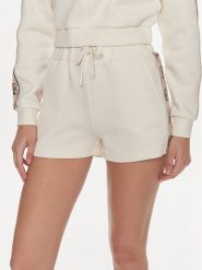Guess Szorty sportowe Britney V3GD13 KB3P2 Écru Loose Fit. Szorty sportowe Guess, z aplikacjami, z bawełny. Za 229.99 zł.