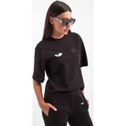 T-shirt CHIARA FERRAGNI. Czarne t-shirty Chiara Ferragni, xs, bez wzorów, z bawełny, bez kołnierzyka, bez ramiączek. Za 519.00 zł.