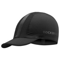 Czapka rowerowa letnia ROCKBROS z materiału chłodzącego. Czarne czapki z daszkiem ROCKBROS, na lato, bez wzorów, z materiału, sportowe. Za 67.60 zł.