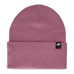 Czapka zimowa damska outdoor. Czerwone czapki zimowe 4f, z aplikacjami, z dzianiny, biznesowe. Za 71.99 zł.