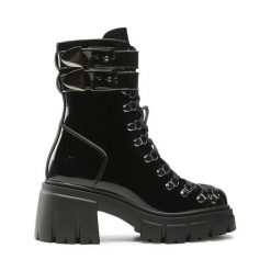 Botki Altercore. Czarne botki Altercore, bez wzorów, bez obcasa, na słupku, bez zapięcia. Za 369.99 zł.