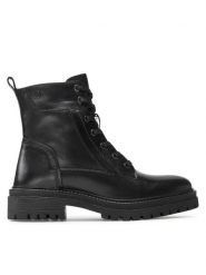 Geox Trapery D Iridea C D16HRC 00043 C9999 Czarny. Czarne traperki Geox, bez wzorów, ze skóry, bez obcasa, bez zapięcia. Za 619.99 zł.