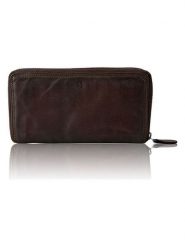 Bellicci Skórzany portfel "Greta" w kolorze brązowym - 19,5 x 10 x 3 cm rozmiar: onesize. Brązowe portfele Bellicci, bez wzorów, z materiału. Za 96.45 zł.