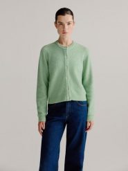 Josephine & Co Kardigan "Laurine" w kolorze zielonym rozmiar: M. Zielone swetry Josephine & Co, m, bez wzorów, prążkowane, bez ramiączek. Za 195.99 zł.