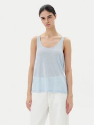 ONLY Top Frida 15194667 Błękitny Regular Fit. Niebieskie topy ONLY, m, bez wzorów, z syntetyku, bez kołnierzyka, bez ramiączek. Za 39.99 zł.