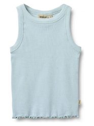 Wheat Top "Minka" w kolorze błękitnym rozmiar: 104. Niebieskie topy Wheat, bez wzorów, z bawełny, bez kołnierzyka, bez ramiączek. Za 56.79 zł.