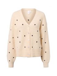 Y.A.S Damski kardigan z zawartością alpaki - YASBow Kobiety Sztuczne włókno beżowy wzorzysty, M. Brązowe swetry Y.A.S., m, bez wzorów, z wełny, eleganckie, bez ramiączek. Za 349.95 zł.