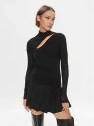 Pinko Bluzka Mononoke 102328 A17S Czarny Slim Fit. Czarne bluzki Pinko, s, bez wzorów, z wiskozy, bez kołnierzyka, bez ramiączek. Za 519.99 zł.