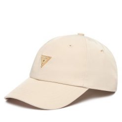 Czapka z daszkiem Guess. Brązowe czapki z daszkiem Guess, z aplikacjami. Za 159.99 zł.