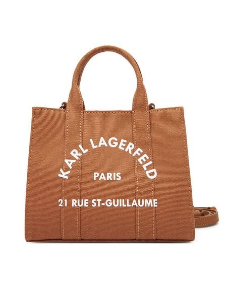 KARL LAGERFELD Torebka A3W50118 Brązowy. Brązowe torebki klasyczne KARL LAGERFELD, bez wzorów, z materiału, bez dodatków. Za 259.99 zł.