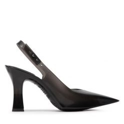 Sandały Melissa. Czarne sandały Melissa, bez wzorów, bez obcasa, na słupku, bez zapięcia. Za 429.99 zł.