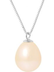 Mitzuko Srebrny naszyjnik z perłą - dł. 42 cm rozmiar: onesize. Różowe naszyjniki Mitzuko, z materiału, z perłą, srebrne. Za 208.99 zł.