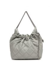 Tory Burch Torebka Mini Fleming 162451 Szary. Szare torebki klasyczne Tory Burch, bez wzorów, ze skóry, bez dodatków. Za 2,729.00 zł.