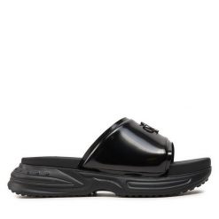 Klapki Calvin Klein Jeans. Czarne klapki Calvin Klein Jeans, bez wzorów, z jeansu, bez obcasa, bez zapięcia. Za 369.99 zł.
