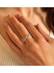 Eclat d'Argent Srebrny pierścionek z cyrkoniami rozmiar: 54. Szare pierścionki Eclat d'Argent, z cyrkonią, srebrne. Za 299.37 zł.