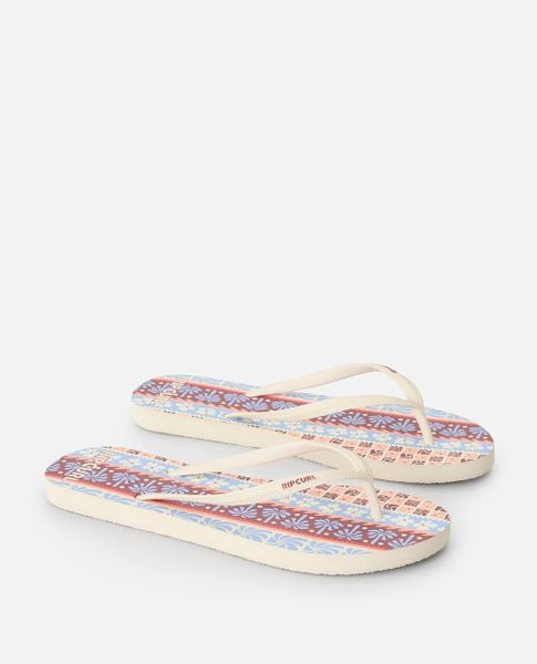 Japonki damskie Rip Curl Mixed Bloom Open Toe. Czerwone japonki Rip Curl, bez wzorów, z materiału, sportowe. Za 77.99 zł.