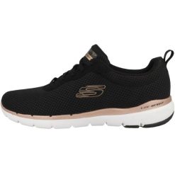 Buty sportowe Sneakersy damskie, Skechers Flex Appeal 3.0. Czarne buty treningowe Skechers, bez wzorów, z materiału, bez zapięcia, trekkingowe, skechers sport. Za 299.99 zł.