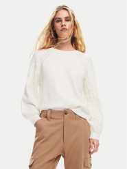Desigual Sweter Regina 24WWJF35 Biały Regular Fit. Białe swetry Desigual, m, bez wzorów, z syntetyku, bez ramiączek. Za 189.99 zł.