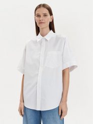 Calvin Klein Koszula K20K206596 Biały Oversize. Białe koszule Calvin Klein, bez wzorów, z bawełny, bez kołnierzyka, bez ramiączek. Za 449.99 zł.