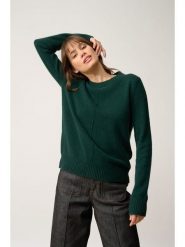 Just Cashmere Kaszmirowy sweter "Emma" w kolorze ciemnozielonym rozmiar: XL. Zielone swetry Just Cashmere, xl, bez wzorów, z kaszmiru, bez ramiączek. Za 524.62 zł.