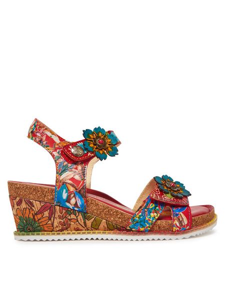 Laura Vita Sandały Bonito 13 Czerwony. Czerwone sandały LAURA VITA, bez wzorów, ze skóry, bez obcasa, na koturnie, bez zapięcia. Za 279.99 zł.