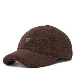 Czapka z daszkiem Guess. Brązowe czapki z daszkiem Guess, z aplikacjami. Za 264.99 zł.