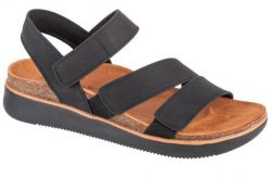 Sandały damskie, Lifted Comfort. Czarne sandały Skechers, bez wzorów, z materiału, sportowe, bez obcasa, bez zapięcia. Za 259.99 zł.