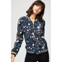 Kurtka typu bomber. Niebieskie kurtki MOODO, xs, bez wzorów, bez kaptura. Za 49.99 zł.