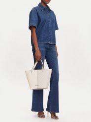 MICHAEL Michael Kors Torebka Flora 30T5GFFT2B Kremowy. Białe torebki klasyczne MICHAEL Michael Kors, bez wzorów, ze skóry, bez dodatków. Za 721.99 zł.