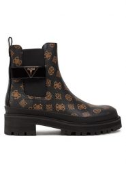 Guess Botki Bensly FLFBEN FAL10 Czarny. Czarne botki Guess, z aplikacjami, ze skóry, bez obcasa, na płaskiej podeszwie, bez zapięcia. Za 392.00 zł.