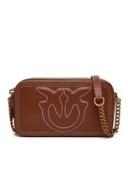 Pinko Torebka Pelle Bottalata 103799 Brązowy. Brązowe listonoszki Pinko, bez wzorów, ze skóry, bez dodatków. Za 1,349.00 zł.