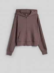 4F Bluza dresowa regular z modalem damska - brązowa XL. Brązowe bluzy z kapturem 4f, xl, bez wzorów, z dresówki, z kapturem, na fitness i siłownię. Za 199.99 zł.