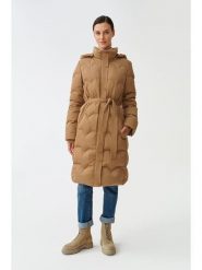 TATUUM Płaszcz puchowy w kolorze jasnobrązowym rozmiar: 38. Brązowe płaszcze Tatuum, bez wzorów, z puchu, bez kaptura. Za 459.04 zł.