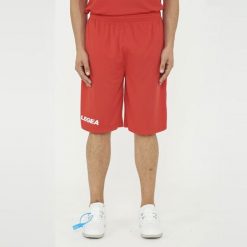 Krótkie Spodenki Damskie Biegowe Portland Czerwone. Czerwone szorty sportowe LEGEA, bez wzorów, z bawełny, do biegania. Za 64.00 zł.