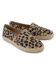 TOMS Skórzane espadryle w kolorze beżowo-czarnym rozmiar: 35,5. Brązowe espadryle TOMS, bez wzorów, bez obcasa. Za 159.95 zł.