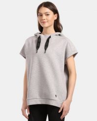 Damska bluza z kapturem Kilpi DIAN-W. Szare bluzy Kilpi, bez wzorów, z bawełny, eleganckie, bez ramiączek, z kapturem. Za 318.77 zł.